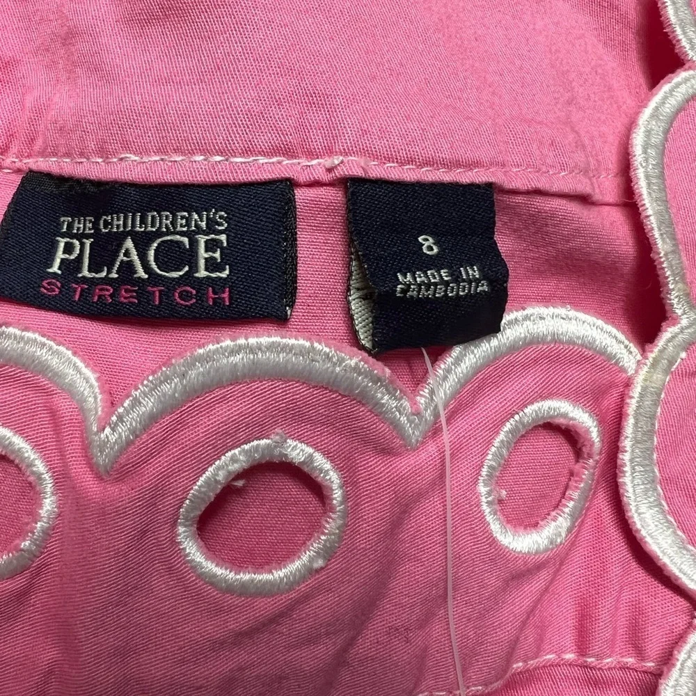 The Children’s Place Stretch Pink Scalloped Dress Size 8 - Picture 6 of 9